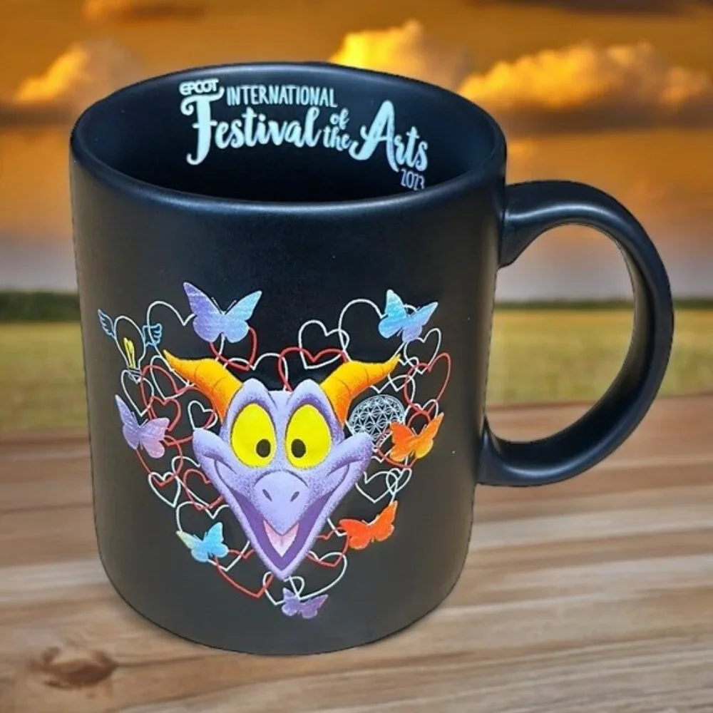 New Disney World Epcot Festival of the Arts Figment 15oz Chalk Board Coffee Mug